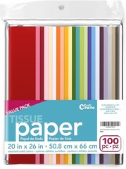 Craft Craze 100 Sheets (20″ x 26″) 25 Assorted Colors 1 Pack,