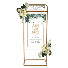 Gold Iron Freestanding Wedding Arch Backdrop Stand 1.5m For Party
