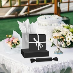PLULON 60 Sheets Black White Grey Tissue Paper Inches, Black, White,