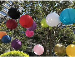 10 Linternas de Papel Blanco Redondas Colgantes de 4 a 10 Pulgadas Decoracion
