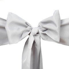 10 Silver Polyester CHAIR SASHES Ties Bows Wedding Party Ceremony Light Gray
