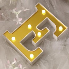 6″ tall GOLD E LED Lighted Marquee Letters Sign Party Wedding Events Decorations
