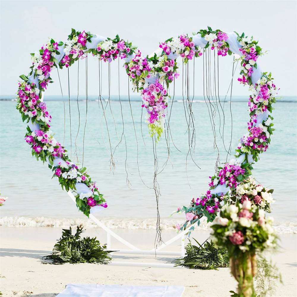 7.2ft Heart Arch Shaped Wedding Stand for Proposal Engagement Party Decorations