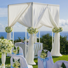 Beautiful Wedding Canopy Chuppah Square Backdrop Stand w/ UV-Proof Roof Cover