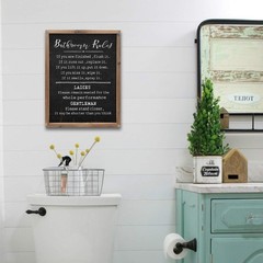 Rustic Bathroom Rules Sign,Farmhouse Toilet Wall Decor,Funny Bathroom Wood Fr…