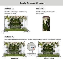 Customized 5x3ft Mr and Mrs Floral Background for Weddings & Celebrations