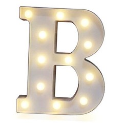 LED Marquee Letter Lights Sign, Light Up Alphabet Letter Letter B Warm White