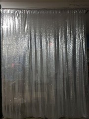 Rose Gold 8 ft x 8 ft Sequined Backdrop Curtain Wedding Party Booth Decorations