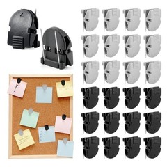 24Pcs Cubicle Clips for Fabric Panels, Heavy Duty Metal Hooks & Plastic Clips