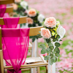 16 Pcs Wedding Aisle Decorations Pew Flower for Wedding Ceremony Aisle Chair Art