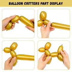 Metallic Long Balloons Art Kit for Twisting, Chrome 260pcs Skinny Modeling Ba…