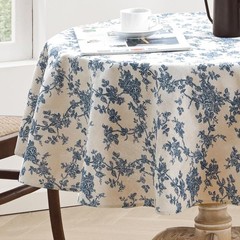 Cotton Linen Round Tablecloth – Pastoral Floral Tablecloth Washable Table Clo…