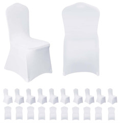 STRETCH SPANDEX FOLDING CHAIR COVERS WHITE Wedding Party DINING in 12 ct & 16 ct