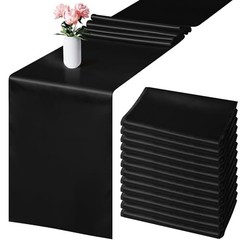 Pack Satin Table Runner x 108 Inch Long Wedding Satin Silk Table 12 Black