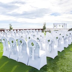 30PCS VEVOR WHITE Stretch Spandex Folding Chair Covers-Wedding Dining pd 41z