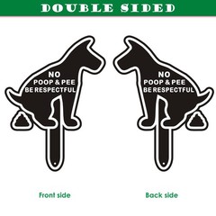 2 Pack No Poop Dog Signs for Yard – 11″x7.6″ Aluminum Be Respectful Sign with…