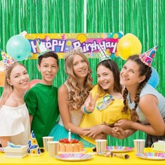 1-4 Photo Backdrop Metallic Foil Fringe Curtain Tinsel Party Birthday Door Decor