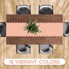 Peach Plastic Disposable Table Runner. 5 Pack 14 x 108 inch. Scallop Table Ru…