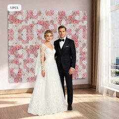 12pcs Flower Wall Backdrops 16.5*16.5in Party Artificial Flower Wall Panels