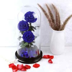 Three Eternal Roses with Glass Dome – Valentine’s Day Gift