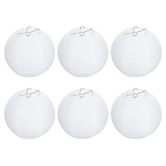 6pcs 6 Inch Folding Hanging Paper Lanterns Small Lampshade White