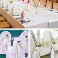 Pack Satin Table Runner x 108 Inch Long Wedding Satin Silk Table 12 White