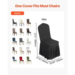 Uimoso 30PCS Black Stretch Spandex Chair Covers for Weddings,Parties, and Dining
