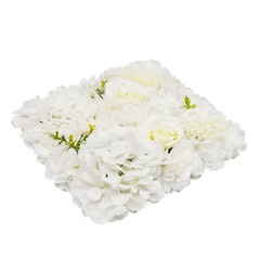 3D Flower Wall Panel-12pcs Artificial Flower Wall Background Silk Rose WeddingUS