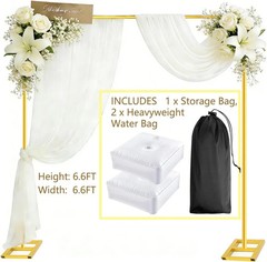 6.6Ft Square Balloon Arch Stand Metal Wedding Backdrop For Party Floral Ceremony
