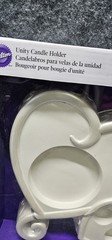 Wilton Wedding Unity Candle Holder Heart Scroll Motif Bride Groom Ceremony