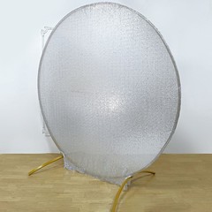 7.5 ft SILVER Metallic Sequin Round Backdrop STAND COVER Party Events
