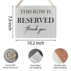 Reserved Seating Signs – This Row Is Reserved Wooden Hanging Signs for Weddin…
