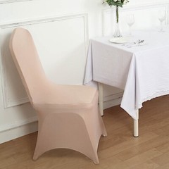 10 Nude Spandex Fitted Banquet Chair Covers Wedding Party Reception Decorations