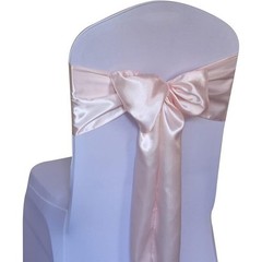 Blush Pink Satin Chair Sashes 50pcs Wedding Party Bows Decorations Reusable New