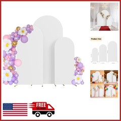 Stretchy White Arch Covers Set of 3 for Party Birthday Banquet Decoration