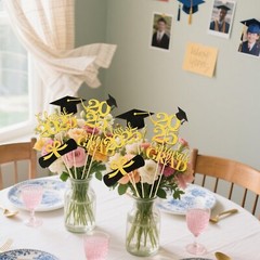 Graduation Decorations 2025, 20Pcs Graduation Centerpieces for Tables, Black …