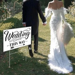 Wedding Direction Arrow Signs 3 Packs Wedding This Way Sign Double Sided Printed