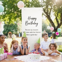 Yousoontic Linen Rustic Wedding Welcome Banner Plain Ceremony Banner with Sat…