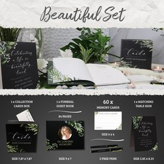 Portiche All-In-One Funeral Guest Book Set Memorial Guestbook Funeral Register