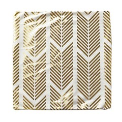4 Square 18″ x 18″ White Velvet Throw Pillow Covers Gold Geometric Print Home