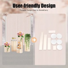 5pcs Cardboard Flowers Stands Milky White Flower Vase Stand Wedding Centerpieces