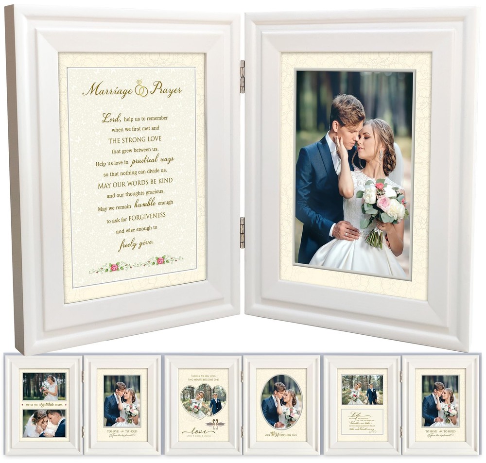 A’arkaJ 5×7 4×6 Wedding Frame – Mr. & Mrs. Picture 4×6, White (Wedding)