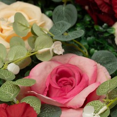 12Pcs Artificial Flower Wall Panel Backdrop Wedding Rose Hydrangea Flower Decor