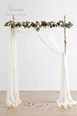 Wedding Arch Draping Fabric 2 Panels 20Ft Ivory Chiffon Fabric Drapes Arbor Drap