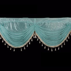 1-6M Long Ice Faux Silk Swag Drape Panel Valance W/Tassel Veil Wedding Stage DIY