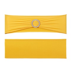 VEVOR 50PCS Gold Stretch Spandex Chair Sashes Elastic Band Wedding Party Dining