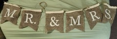 Burlap “Mr & Mrs” Garland Rustic Sign Bridal Shower Wedding 68 Inches Matrimony