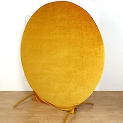 GOLD 7.5 ft Velvet Round Backdrop STAND COVER Wedding Party Decorations