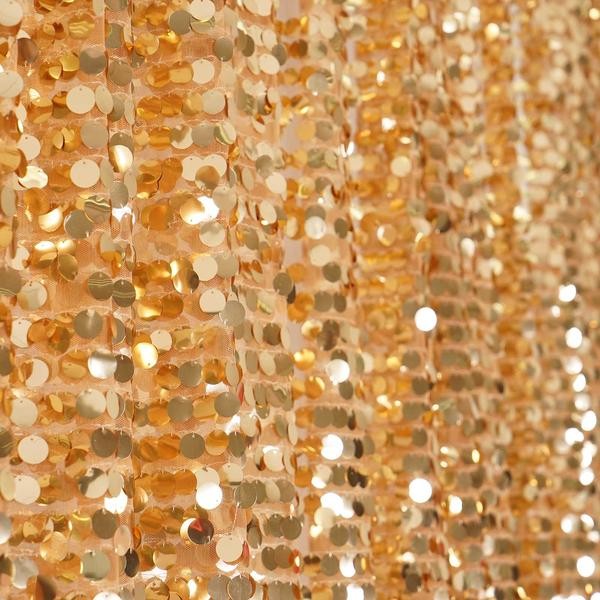 GOLD Big Payette Sequined BACKDROP 20×10 ft Wedding Photo Prop Party WHOLESALE