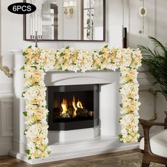 6pcs Artificial Flower Wall Panels Wedding Backdrop 50x20cm (each) Champagne